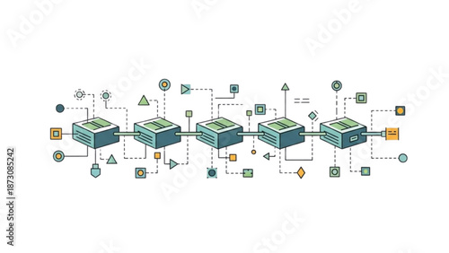 Modern digital network architecture with interconnected data nodes facilitating seamless information flow and communication