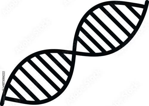 DNA double helix genetic molecule, Biology and science concept icon