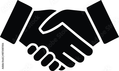 Professional business handshake agreement success symbol, Partnership cooperation greeting deal icon