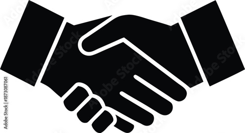 Professional business handshake agreement icon, Global collaboration partnership symbol vector