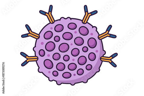 Illustration of a virus structure with surface proteins showing the complexity of microscopic life forms