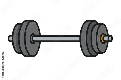 Weightlifting barbell used in fitness training at home gym during afternoon workout session to improve strength and endurance
