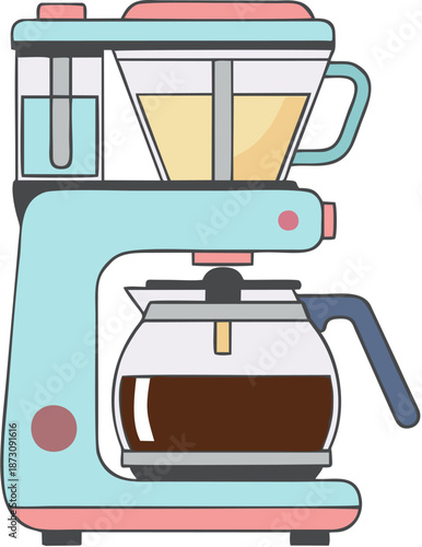 Colorful coffee maker machine.