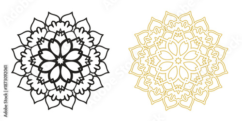 mandala designs in black and gold color  mandala patterns transparent background