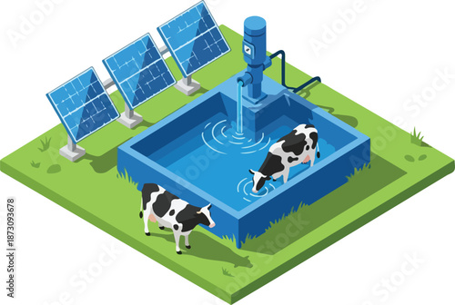 Cows drinking water from a trough.