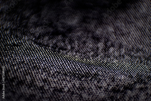 Black Woven Technical Fabric Macro Texture