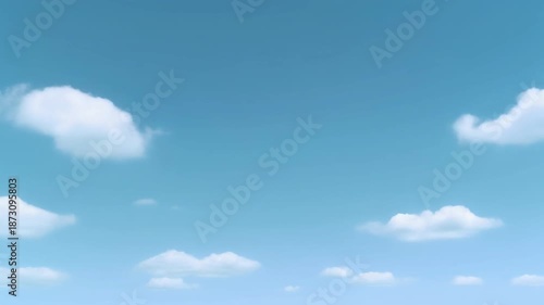 Fluffy clouds drifting in blue sky