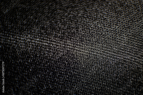 Black Technical Woven Fabric Macro Texture