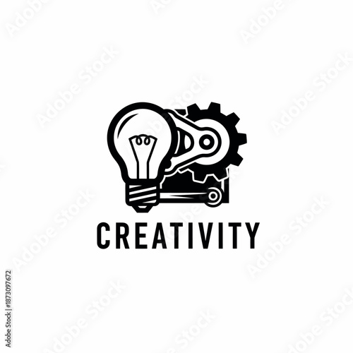 Creative Idea Generation with Mechanical Components and Lightbulb Illustration