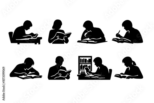 Reading and Education Icon Set. Featuring book, library, reading, knowledge, study, literature, pages, literacy and more.