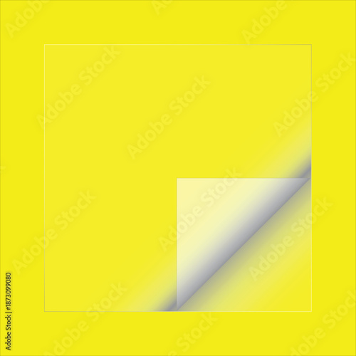 Yellow square with smaller peeled back paper corner