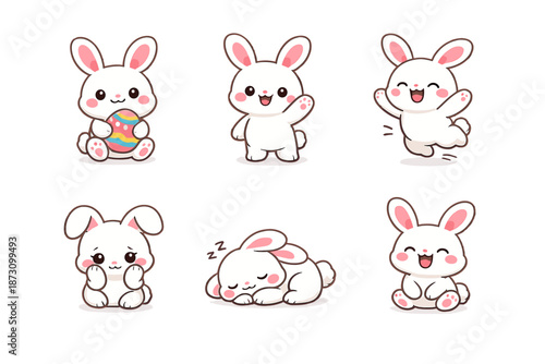 Animal icons set. Containing bunny, rabbit, cute, pet, ears, fur, hopping, playful, whiskers, tail, furry, friends, joy, adorable, companion, hopping,