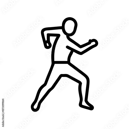 A man fighting icon bold outline vector illustration design