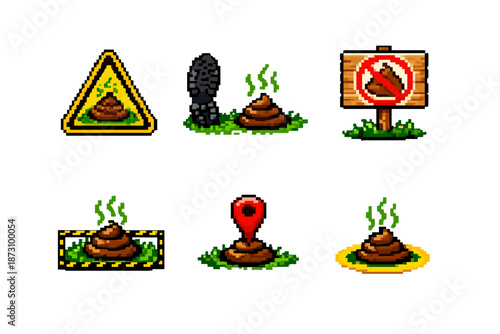 Waste and pollution icon set. Containing garbage, trash, cleanup, hazard, footprint, warning, environment, warning sign and more.