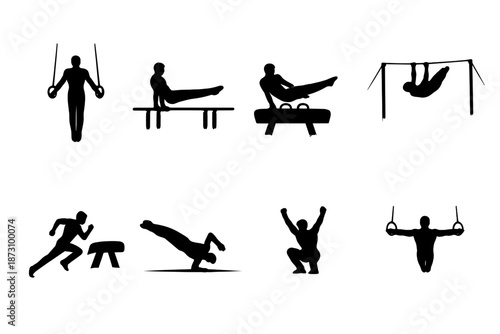 Fitness and Sports Icon Set. Featuring exercise, workout, gym, strength, training, agility, competition, flexibility and more.