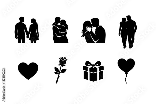 Gift and celebration icon set. Containing present, surprise, party, joy, ribbon, event, happiness, festive, tradition and more.