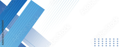Vector blue abstract geometric background with gradient rectangle and line stripes on white background. Modern corporate concept design for presentation background, banner, poster, cover, and more