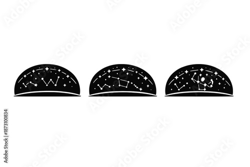 Celestial Icons Set: Stars, Constellations, Moon, Galaxy, Universe, Astrology, Night Sky, Astrological Signs, Cosmic Elements