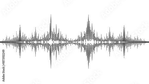 Dynamic visual representation of sound waves, showcasing a fluctuating audio spectrum that energetically processes and mixes acoustic data for diverse digital multimedia applications