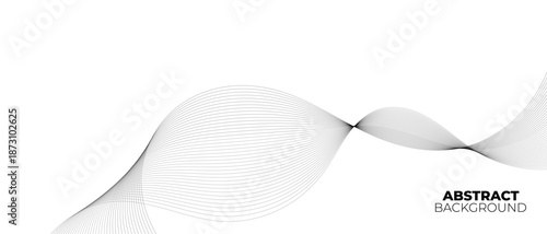 Abstract wave element with curved wavy lines representing a digital frequency equalizer. Clean line art vector illustration created using blend technique.