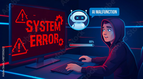 Hacker Computer System Error Concept For Cyber Security