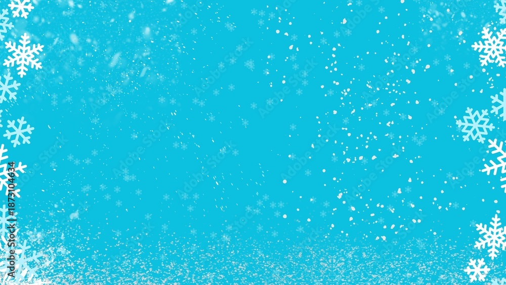 Obraz premium Winter Blue Snowflake Background with Falling Snow and Frosty Texture