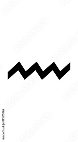 Aquarius zodiac sign symbol in black and white.