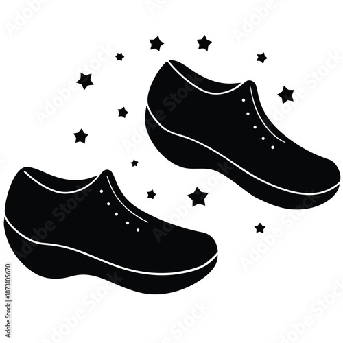 Dirty lady boots with lots of sand, mud and dust in the sun at the construction site with copy space on the right side