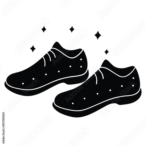 Dirty lady boots with lots of sand, mud and dust in the sun at the construction site with copy space on the right side