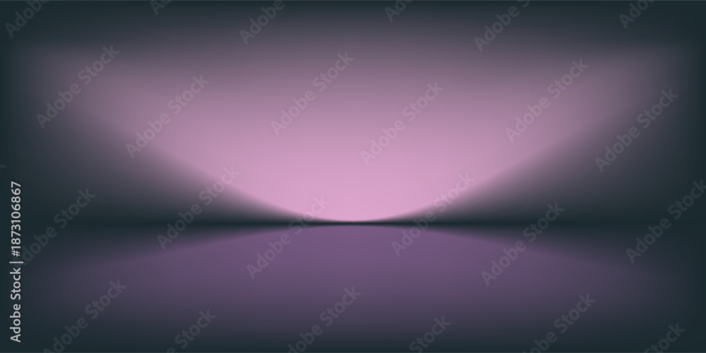Fototapeta premium Empty Studio Background with a Purple Gradient backdrop, perfect for product photography.