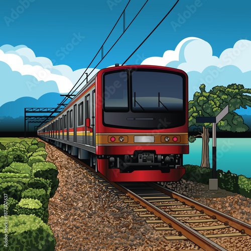 Illustration of a commuter line