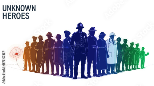 Diverse Unknown Heroes Group Silhouette