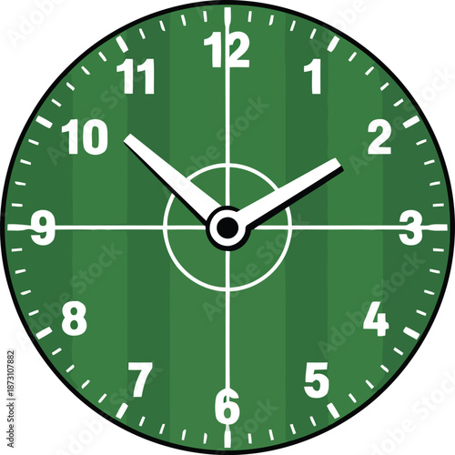 Green Clock with Stripes Vector Design
