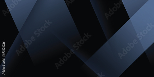 Modern black dark blue white abstract background. Minimal. Color gradient. Web banner. Geometric shape. 3d effect. Lines stripes triangles. Design. Futuristic. Metal metallic effect. Luxury. Premium.