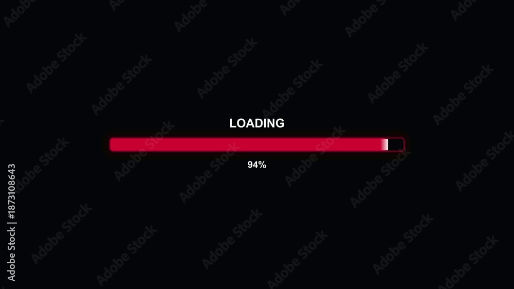 Progress bar animation shows loading status with a sleek modern design ...