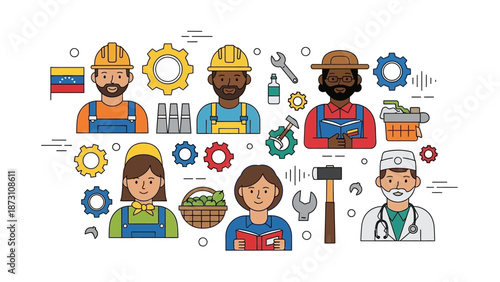 Diverse Professions and Occupations, People Working Together