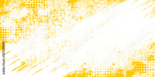 Abstrac yellow grunge texture background with halftone effect vector.