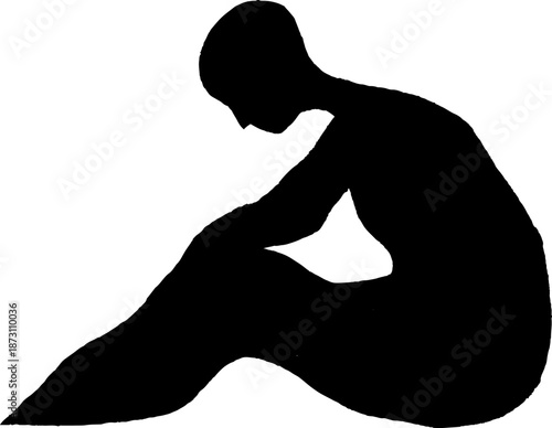 Silhouette of seated person in contemplation