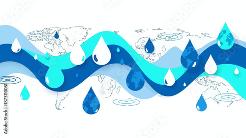 Global Water Cycle Waves and Earth Drops