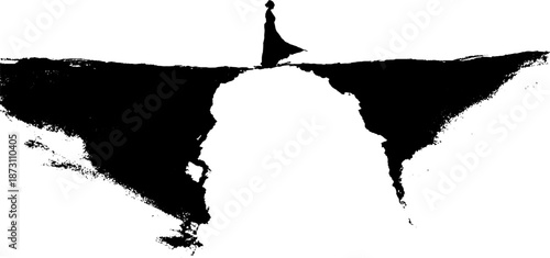 Rorschach inkblot symmetrical abstract pattern in black and white