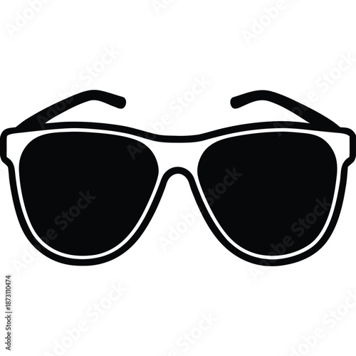 Sunglasses outline vector illustration, line art
