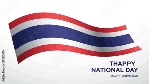 Thailand Flag Waving - National Day Celebration