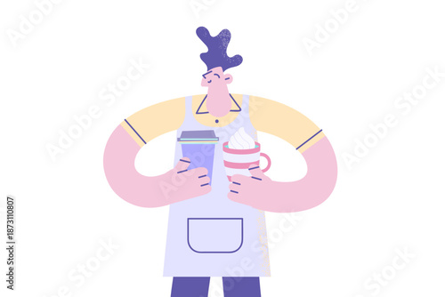 Working as barista in coffeeshop concept