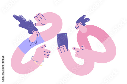 Online communication and technologies concept