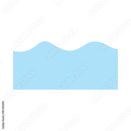 Wavy top edge rectangle shape light blue color