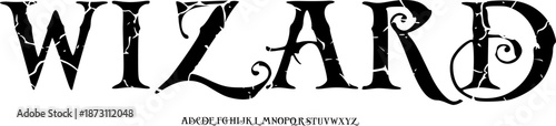 Wizard Decorative Font Alphabet – Fantasy Serif Typeface with Magical Letterforms, Creative Alphabet Font Design for Branding, Logo Design, Book Covers, Posters, Games, and Fantasy Typography Projects
