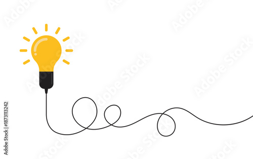 Bulb light on white background. Concept of big ideas inspiration innovation