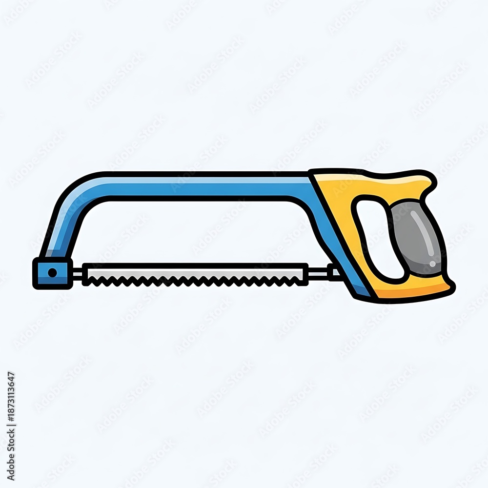 Naklejka premium Hand Saw Tool Carpentry Equipment Illustration.