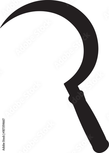 Grass sickle silhouette vector