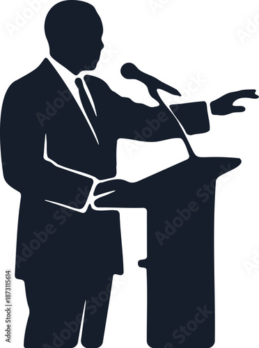 Silhouette of a Businessman Falling with Briefcase on White Background